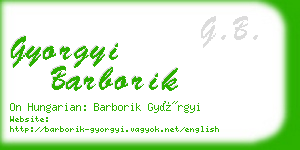 gyorgyi barborik business card